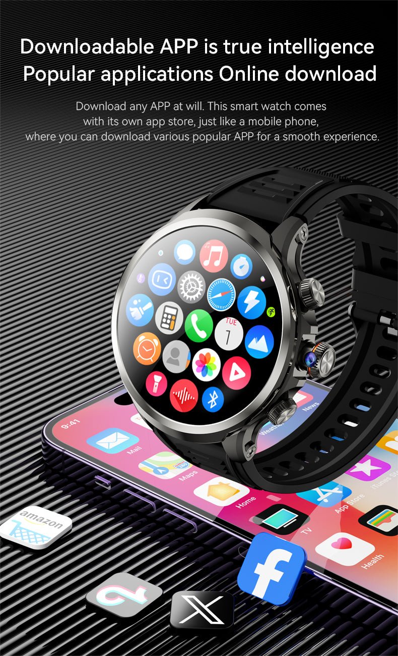 J18 Smart Watch – SIM Card Support, Heart Rate, SpO2 & Sleep Monitor, TikTok Compatible, 7-Day Battery