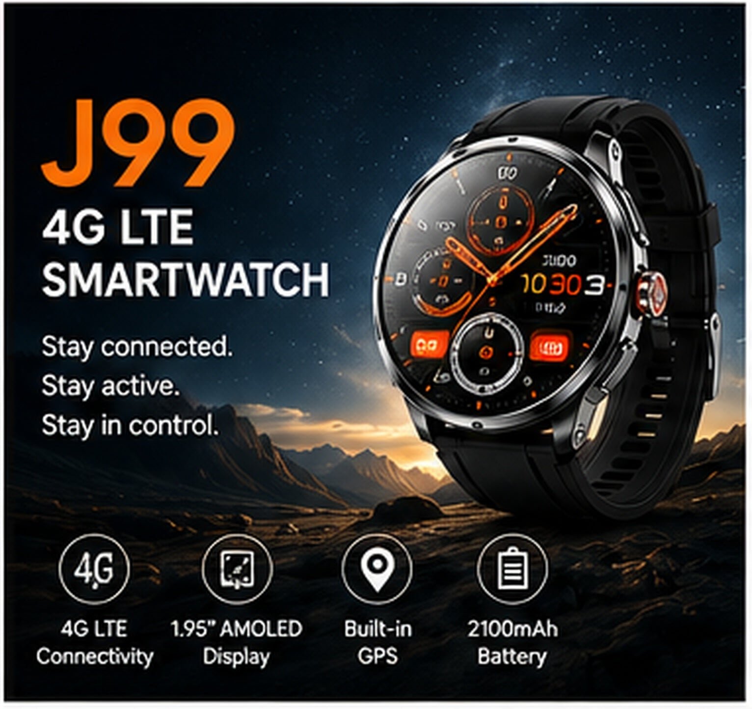 J99 4G LTE Smartwatch – Dual OS, AMOLED Display & GPS - 图片 8