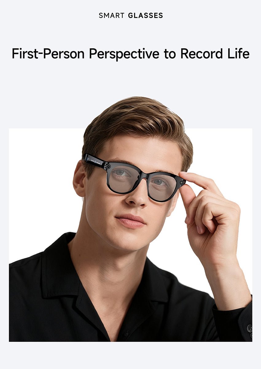 AI Smart Glasses – Built-In Camera, Open-Ear Audio & AI Assistant, Bluetooth, Black/White - 图片 5