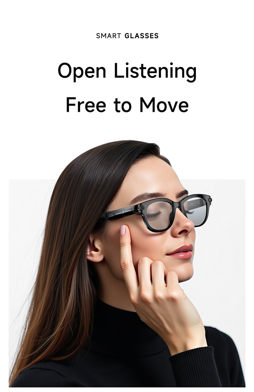 AI Smart Glasses – Built-In Camera, Open-Ear Audio & AI Assistant, Bluetooth, Black/White - 图片 10