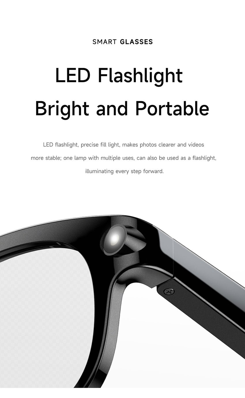 AI Smart Glasses – Built-In Camera, Open-Ear Audio & AI Assistant, Bluetooth, Black/White - 图片 15