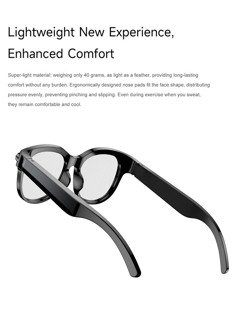 AI Smart Glasses – Built-In Camera, Open-Ear Audio & AI Assistant, Bluetooth, Black/White - 图片 17
